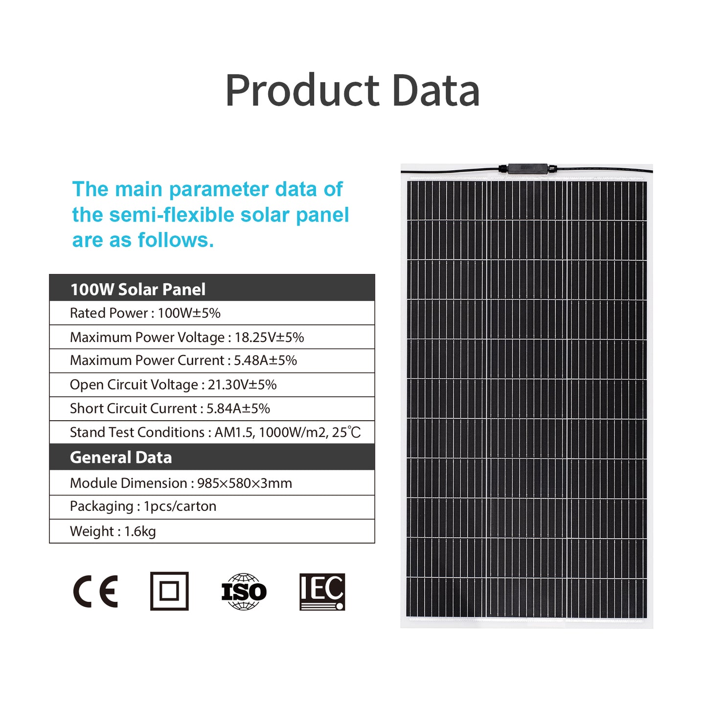 Flexible Solar Panel 100W